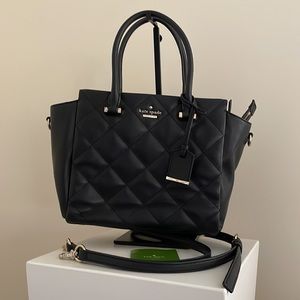 Kate Spade New York Black Leather Quilted Bag w/ Gold Hardware | Gently Worn
